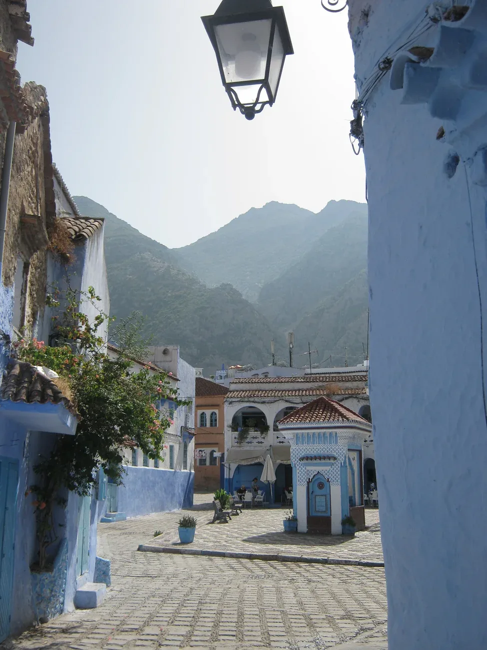 Blue lanes and mountain setting of Chefchaouen