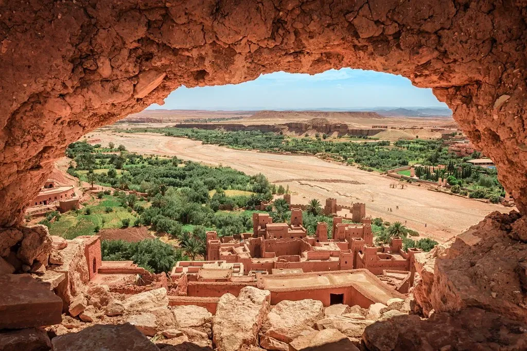 Ait Benhaddou and the surrounding southern Moroccan landscape on a route toward the Sahara