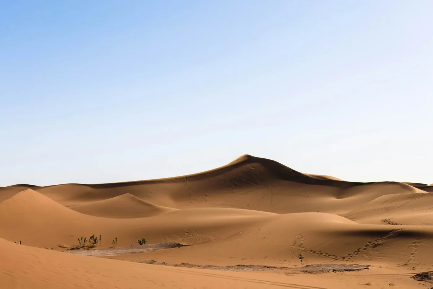 Broad sand dunes of Erg Chigaga