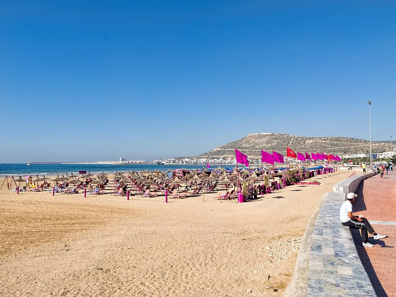 Spiaggia di Agadir sulla costa atlantica marocchina