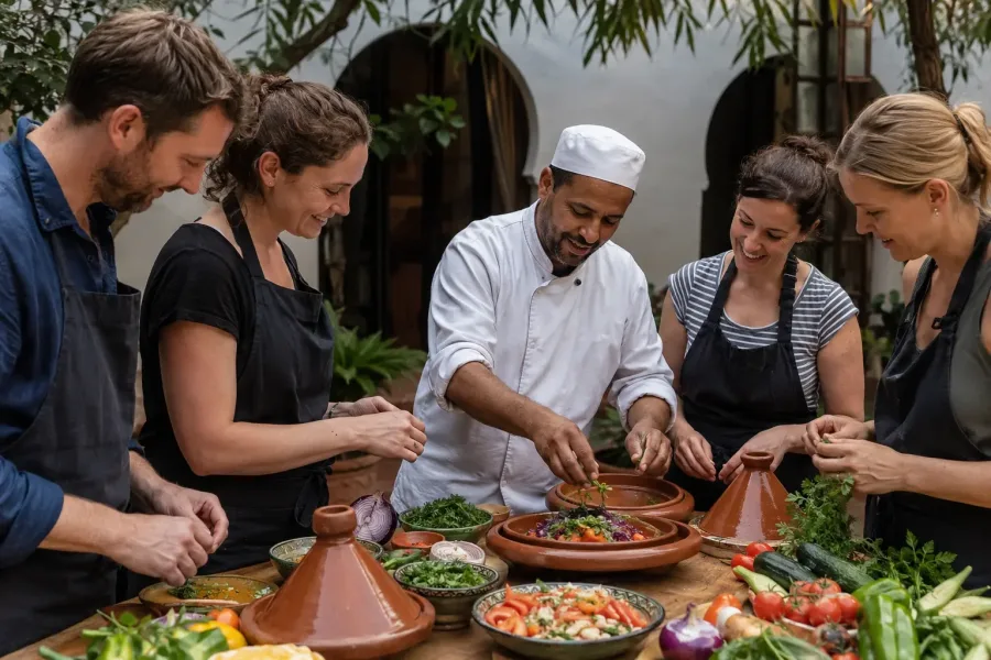 Cours de cuisine marocaine traditionnelle à Marrakech