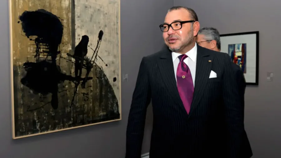 Modern Moroccan artwork displayed at the Mohammed VI Museum in Rabat